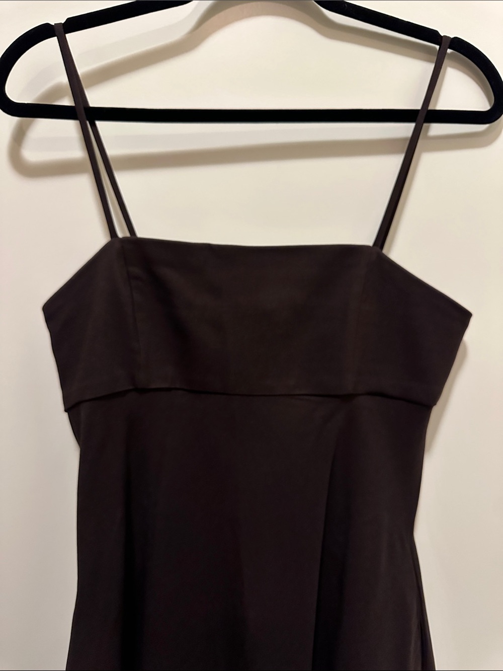 Line and Dot Classic Brown Spaghetti Strap Midi Dress - Picture 3 of 8
